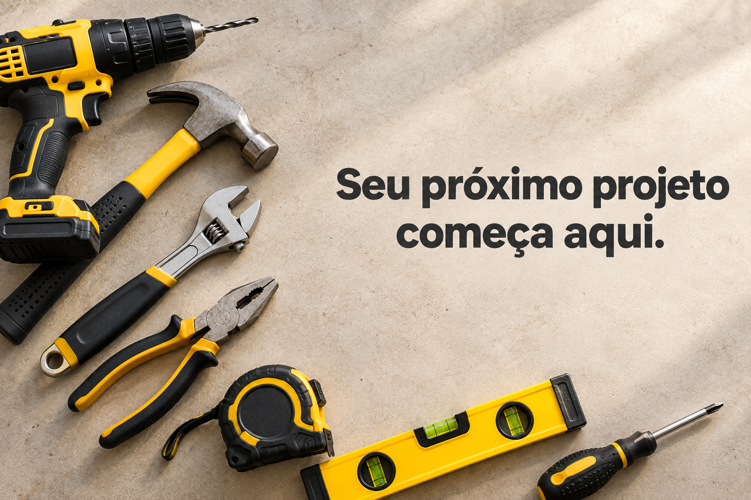 Nova imagem de ferramentas com frase de venda